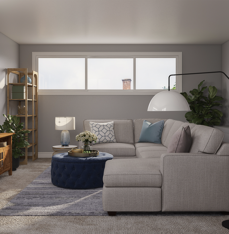 Contemporary, Modern, Coastal, Farmhouse Living Room Design by Havenly Interior Designer Rumki