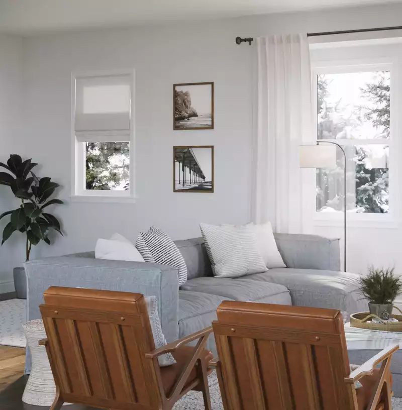 Contemporary, Bohemian, Coastal, Transitional, Scandinavian Living Room Design by Havenly Interior Designer Lisa