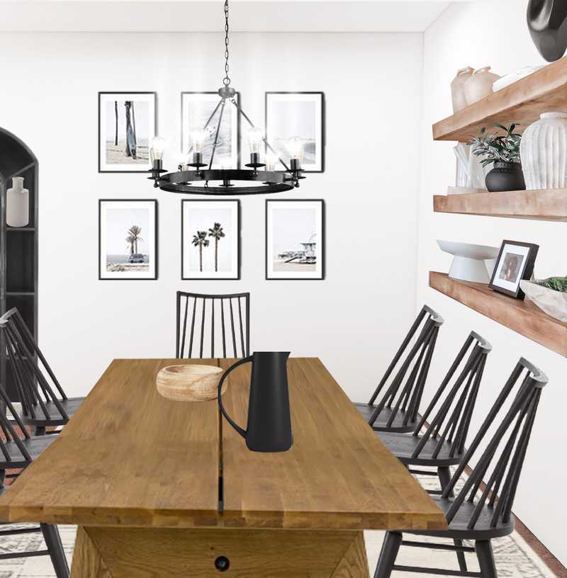 Coastal, Farmhouse Dining Room Design by Havenly Interior Designer Maria