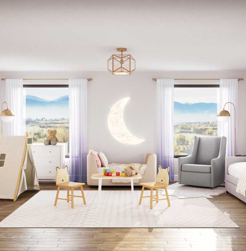 Eclectic, Bohemian, Midcentury Modern, Preppy Nursery Design by Havenly Interior Designer Abi