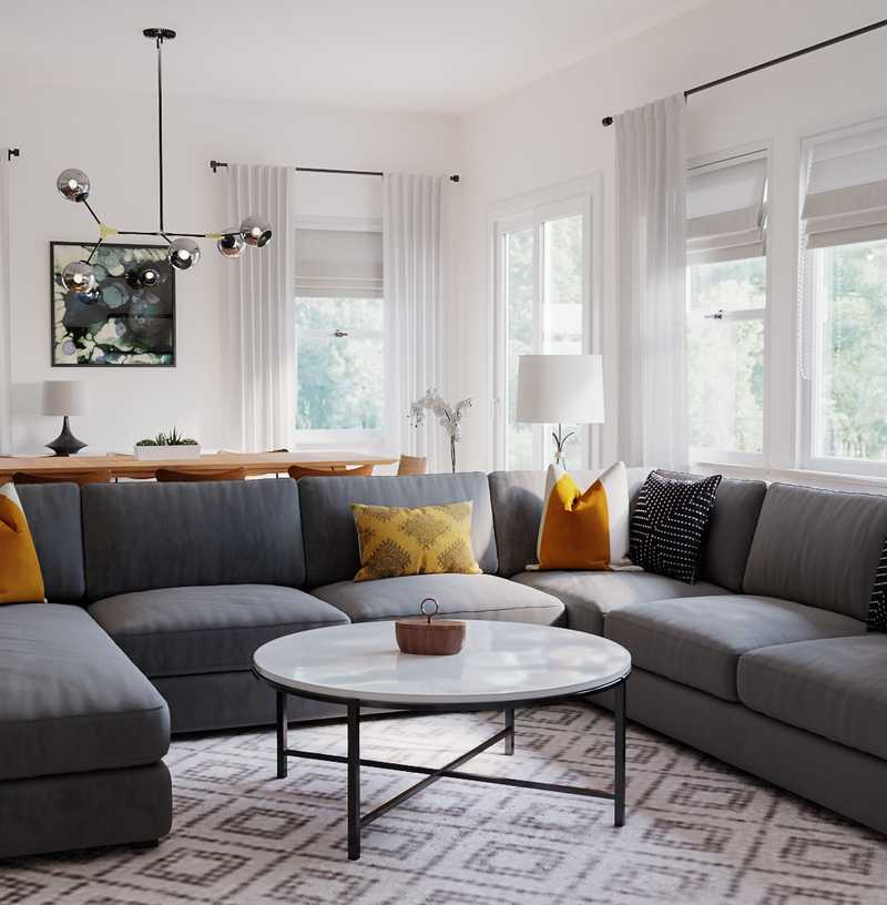 Contemporary, Modern, Midcentury Modern, Minimal Living Room Design by Havenly Interior Designer Erin