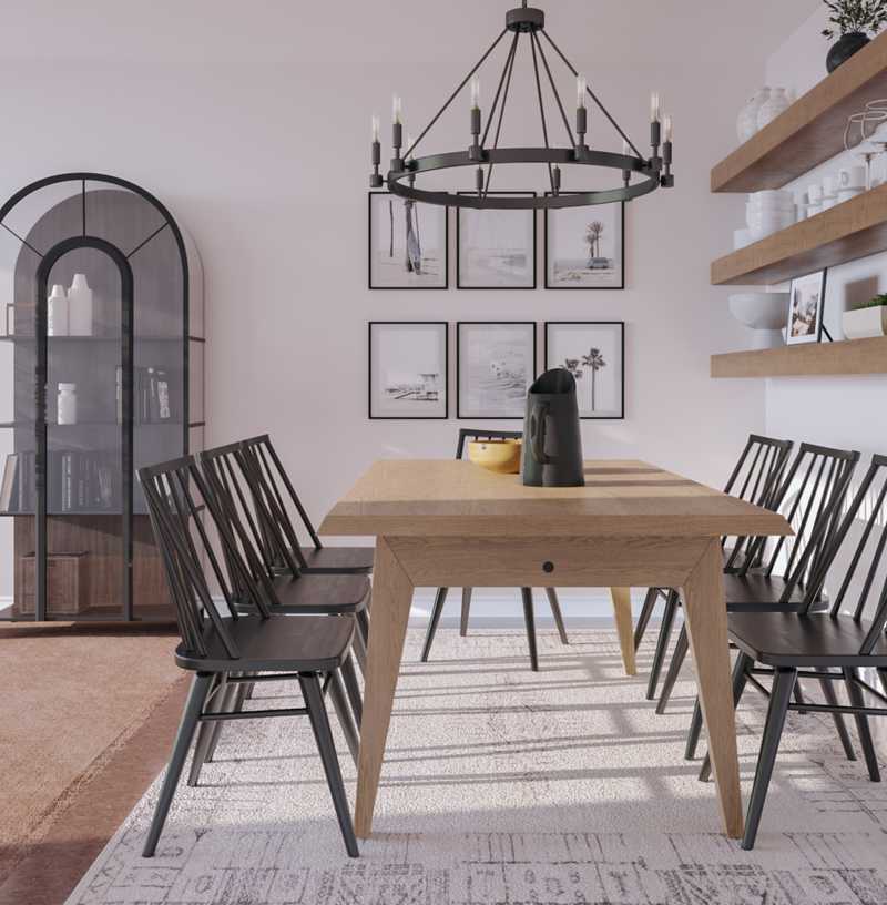 Coastal, Farmhouse Dining Room Design by Havenly Interior Designer Maria