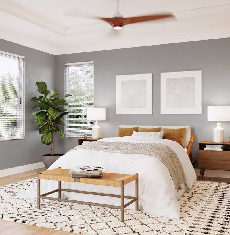 Bohemian, Midcentury Modern, Scandinavian Bedroom Design by Havenly Interior Designer Marlene