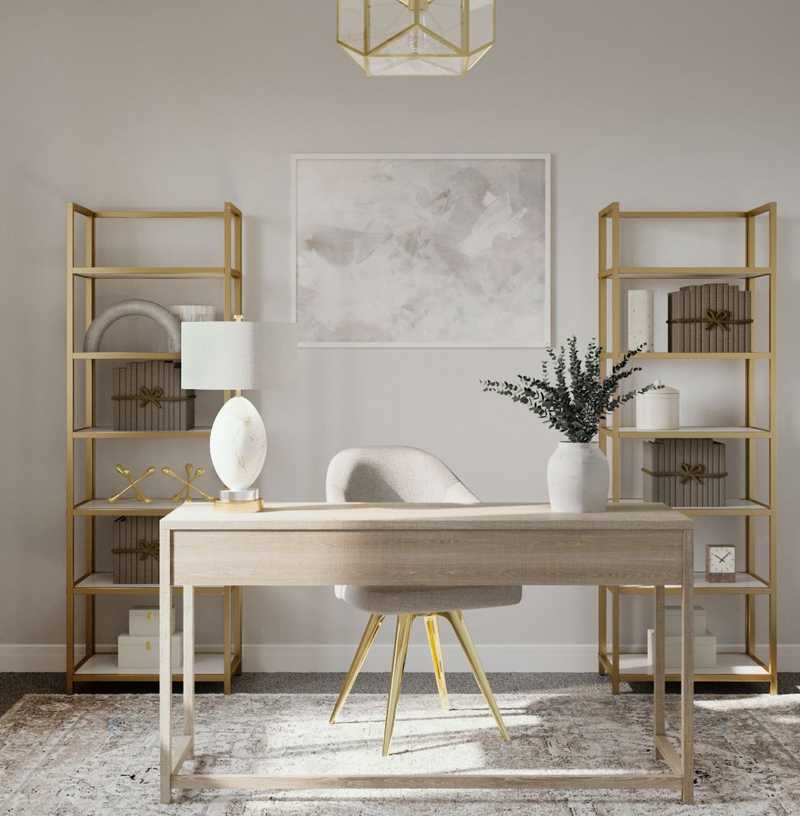 Classic, Glam Office Design by Havenly Interior Designer Elizabeth