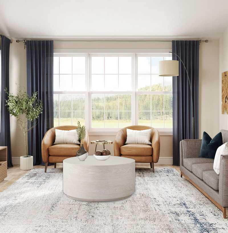 Modern, Classic, Farmhouse, Transitional Living Room Design by Havenly Interior Designer Emily