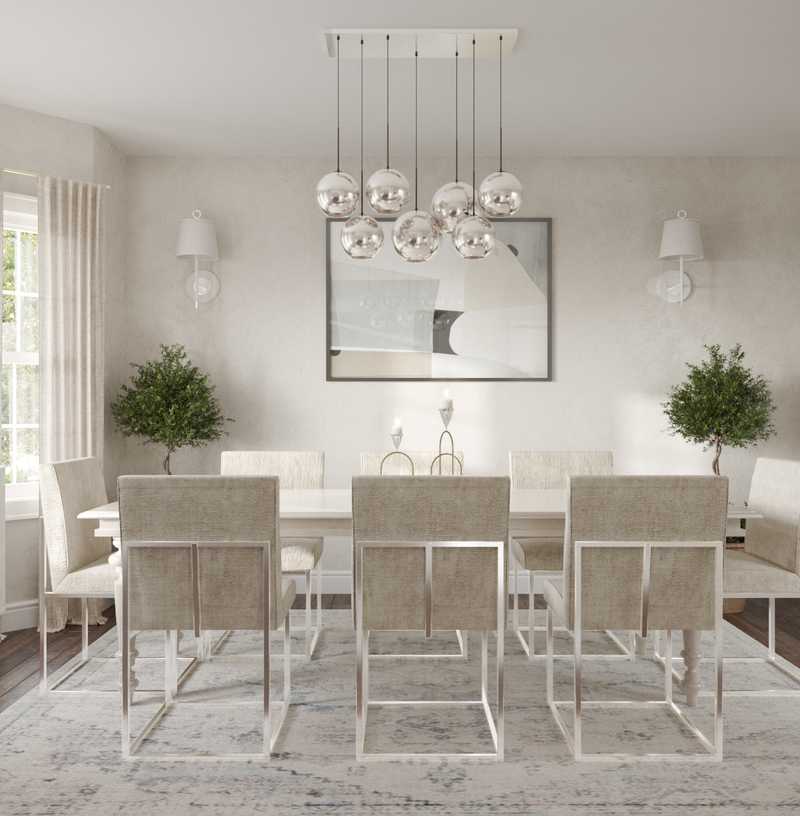 Modern, Glam, Minimal Dining Room Design by Havenly Interior Designer Carla
