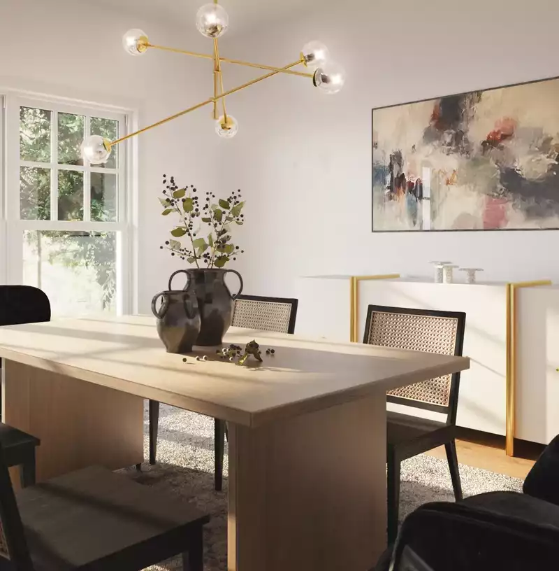 Contemporary, Bohemian, Midcentury Modern Dining Room Design by Havenly Interior Designer Elizabeth