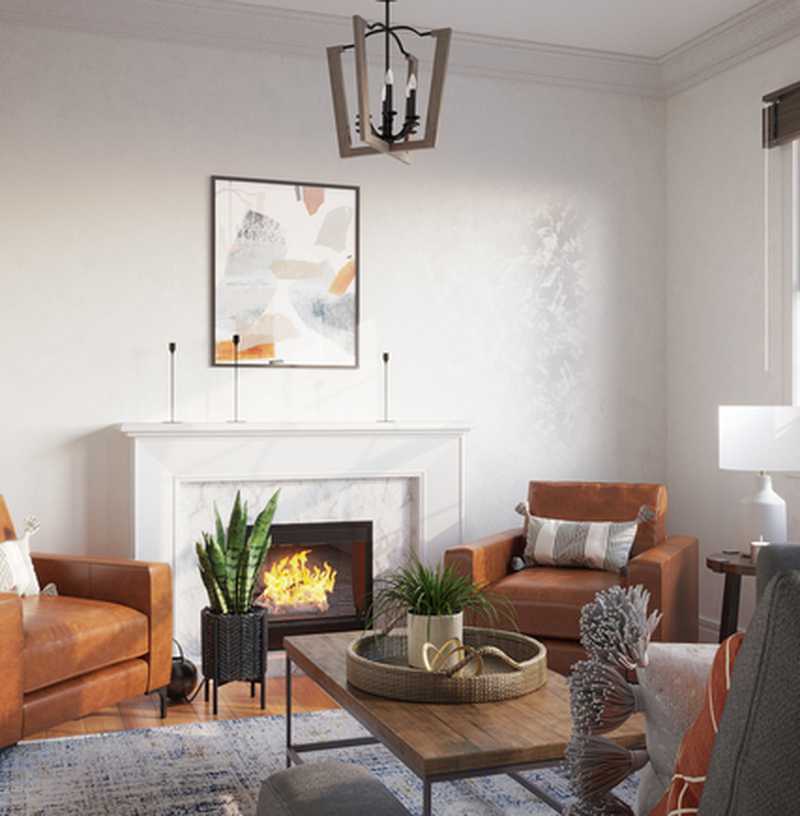 Modern, Bohemian, Farmhouse Living Room Design by Havenly Interior Designer Amelia