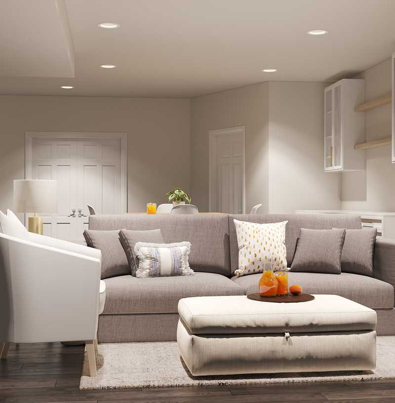 Bohemian, Coastal, Minimal Living Room Design by Havenly Interior Designer Nadine