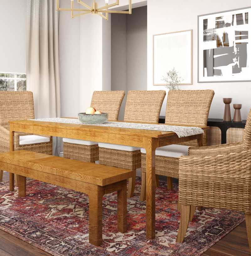 Modern, Eclectic, Bohemian, Midcentury Modern Dining Room Design by Havenly Interior Designer Nicole