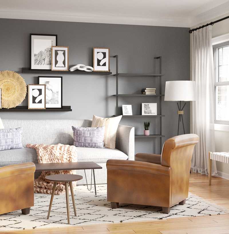 Modern, Bohemian, Transitional, Scandinavian Living Room Design by Havenly Interior Designer Brittany