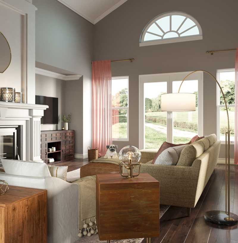 Contemporary, Glam Living Room Design by Havenly Interior Designer Liliana