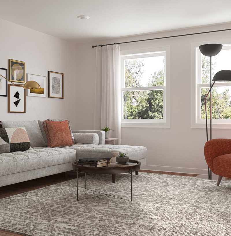 Modern, Midcentury Modern, Minimal, Scandinavian Living Room Design by Havenly Interior Designer Carla