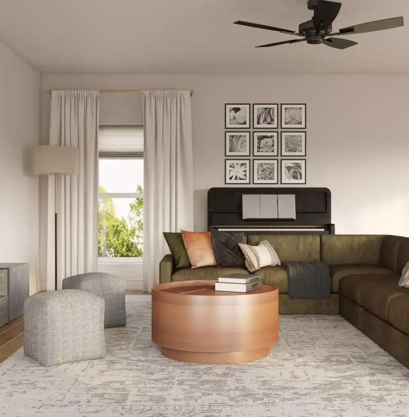 Midcentury Modern, Scandinavian Living Room Design by Havenly Interior Designer Andrea