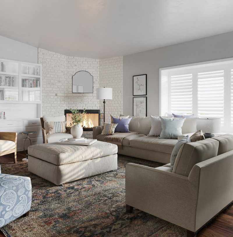 Classic, Farmhouse, Rustic, Transitional, Classic Contemporary Living Room Design by Havenly Interior Designer Lisa