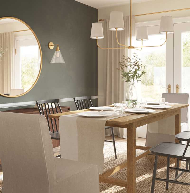 Rustic, Scandinavian Dining Room Design by Havenly Interior Designer Lauren