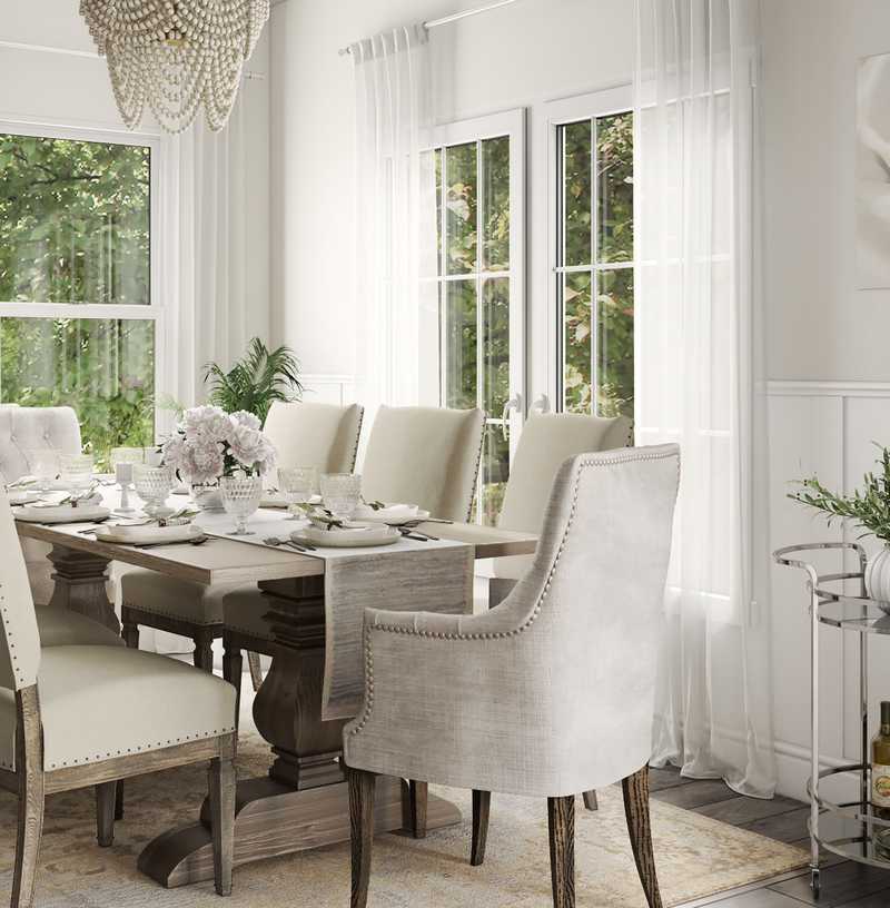 Classic, Coastal, Glam, Farmhouse, Rustic, Vintage Dining Room Design by Havenly Interior Designer Emily