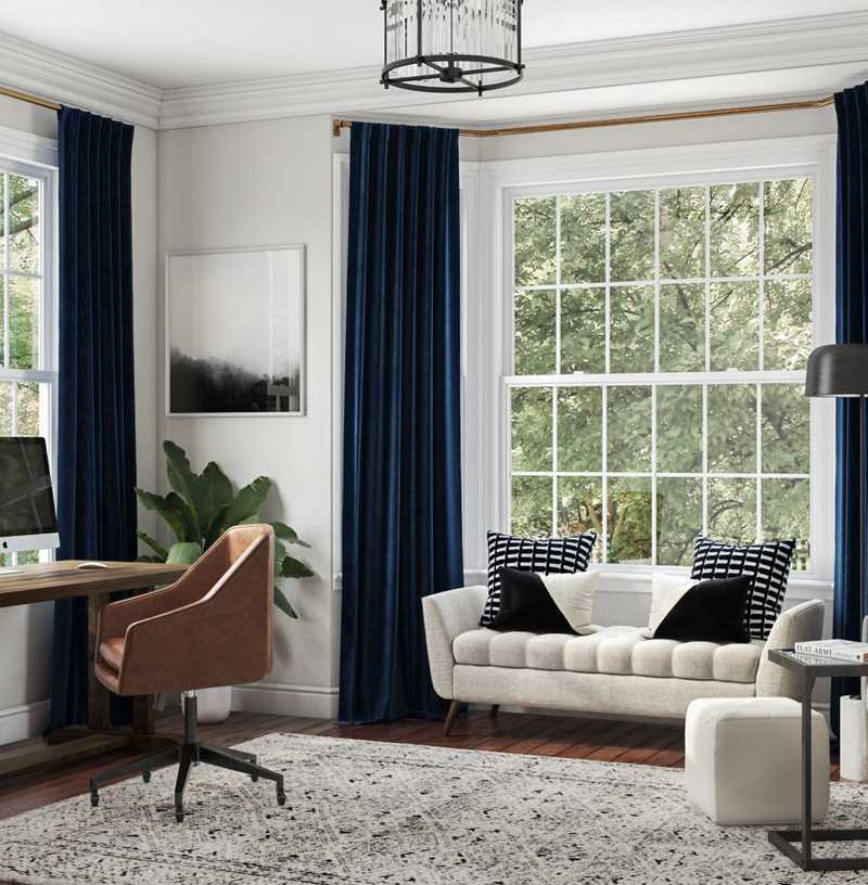 Midcentury Modern, Scandinavian Office Design by Havenly Interior Designer Andrea