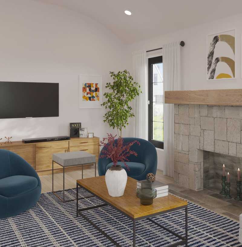 Contemporary, Modern, Transitional, Global Living Room Design by Havenly Interior Designer David