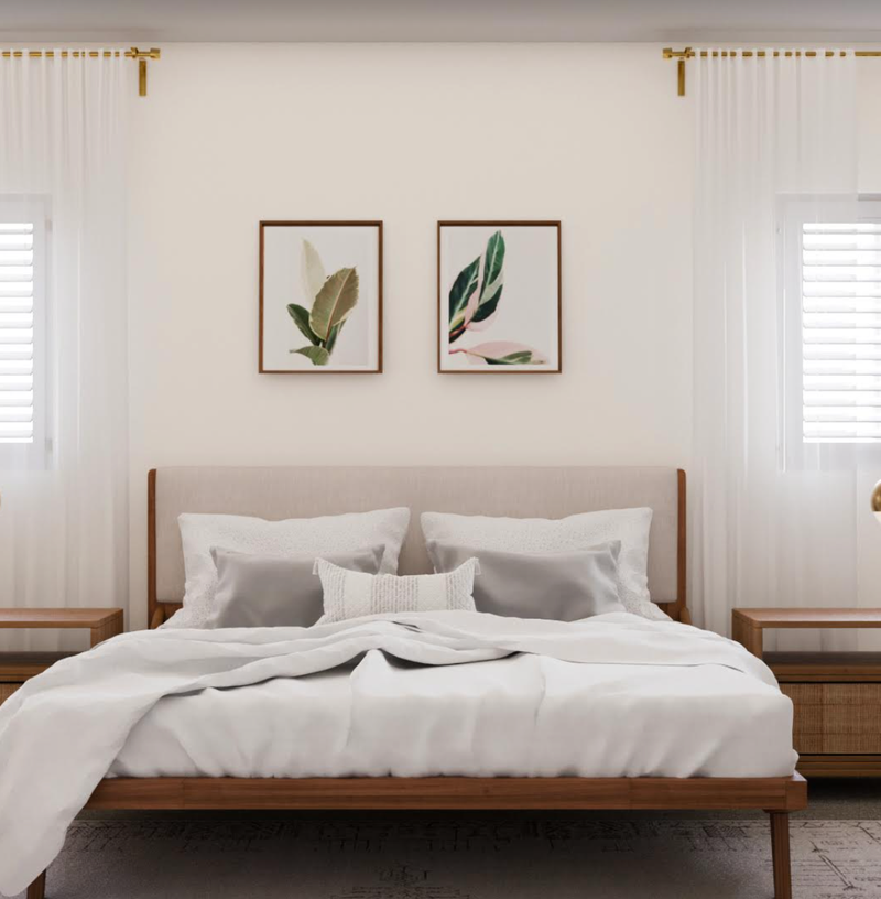 Bohemian, Midcentury Modern Bedroom Design by Havenly Interior Designer Jackie