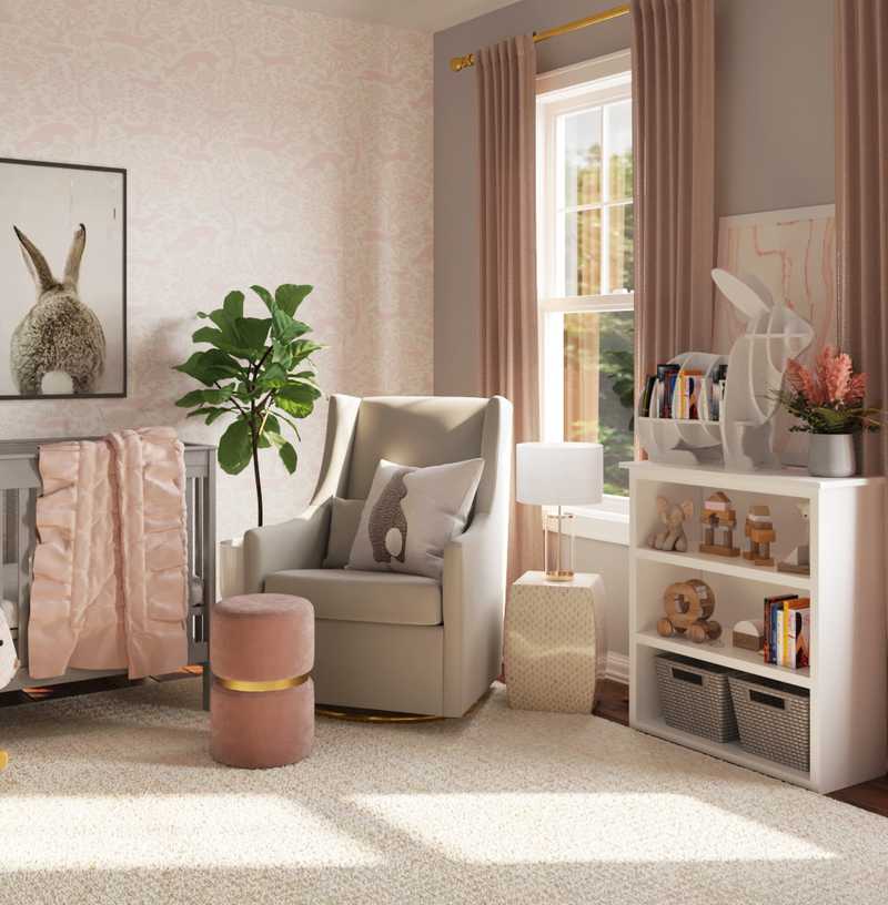 Contemporary, Glam, Farmhouse, Classic Contemporary Nursery Design by Havenly Interior Designer Shelby