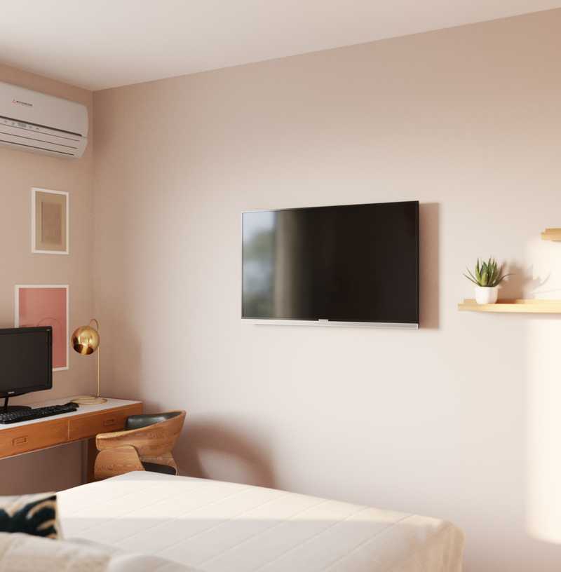 Bohemian, Midcentury Modern Bedroom Design by Havenly Interior Designer Gabriela