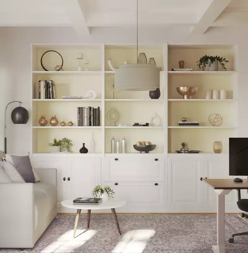 Bohemian, Coastal, Traditional Office Design by Havenly Interior Designer Jacqueline
