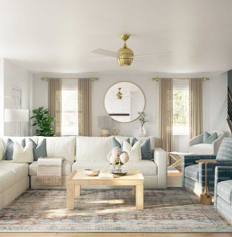 Modern, Classic, Coastal, Transitional Living Room Design by Havenly Interior Designer Emily