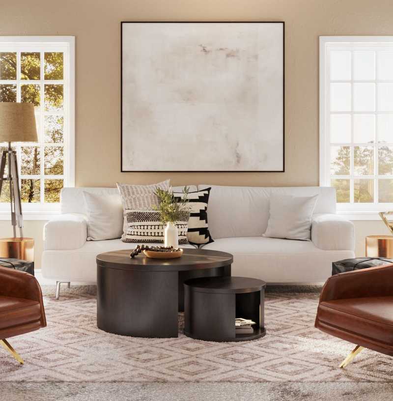 Contemporary, Rustic Living Room Design by Havenly Interior Designer Mariel