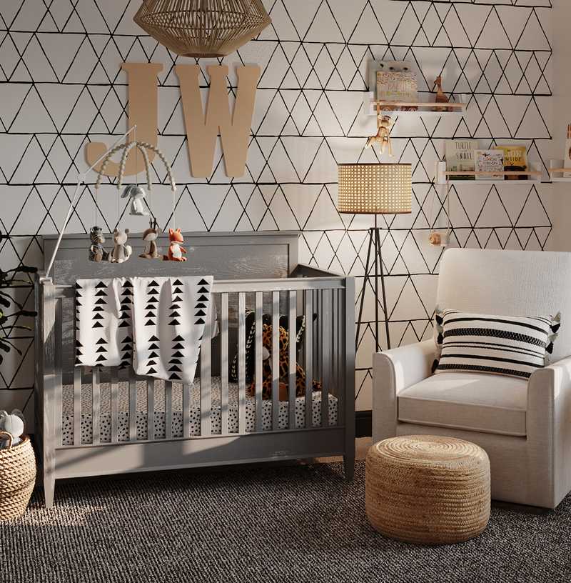 Modern, Bohemian, Scandinavian Nursery Design by Havenly Interior Designer Shelby