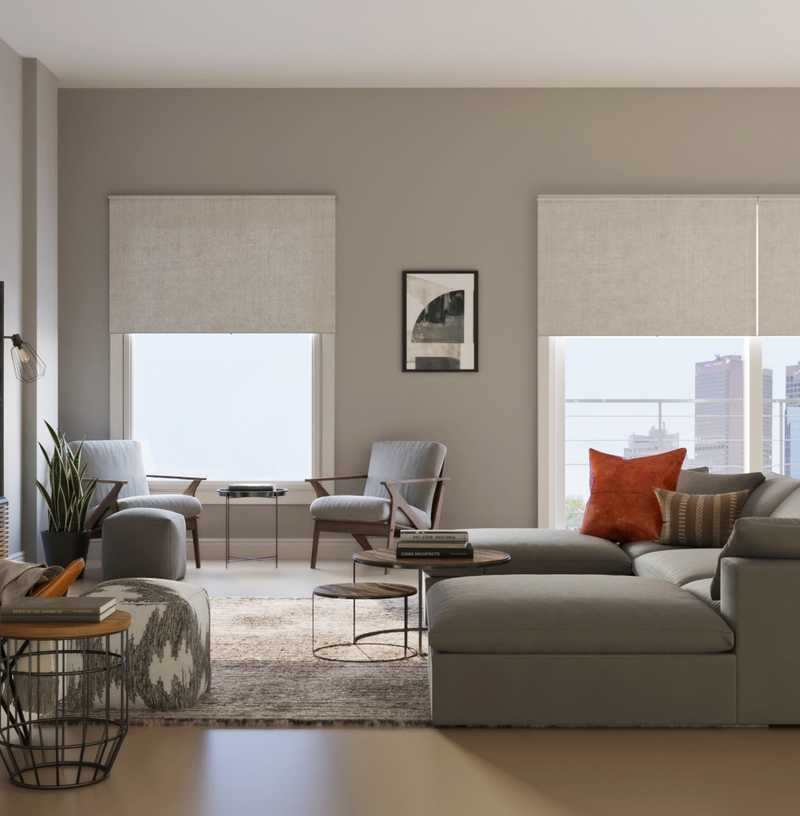 Modern, Industrial, Minimal Living Room Design by Havenly Interior Designer Alexa