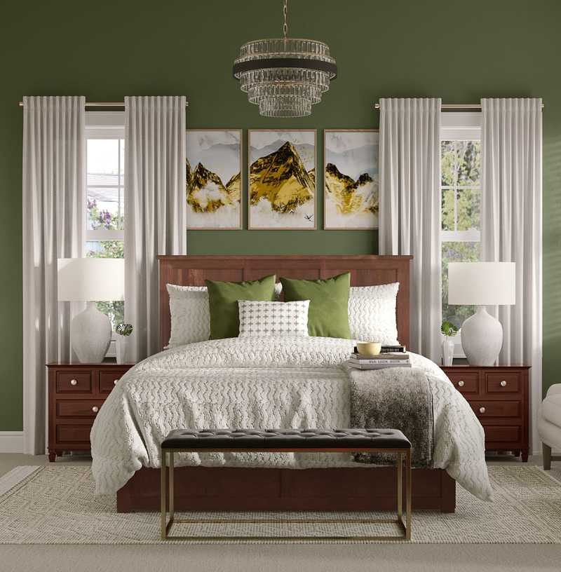 Classic, Glam, Midcentury Modern, Preppy Bedroom Design by Havenly Interior Designer Gabriela