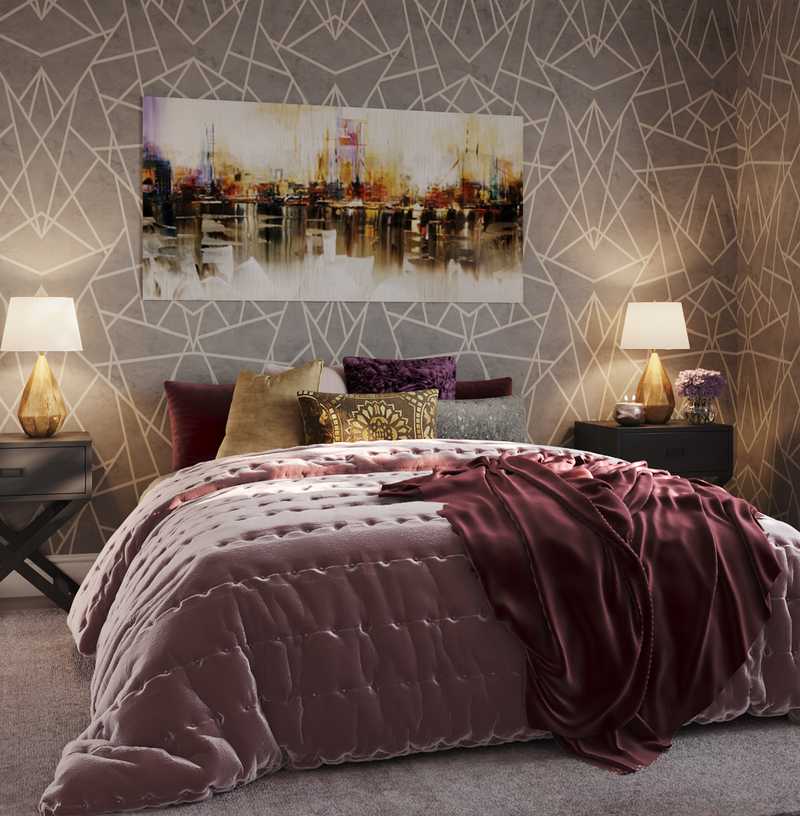 Modern, Glam, Midcentury Modern Bedroom Design by Havenly Interior Designer Heather