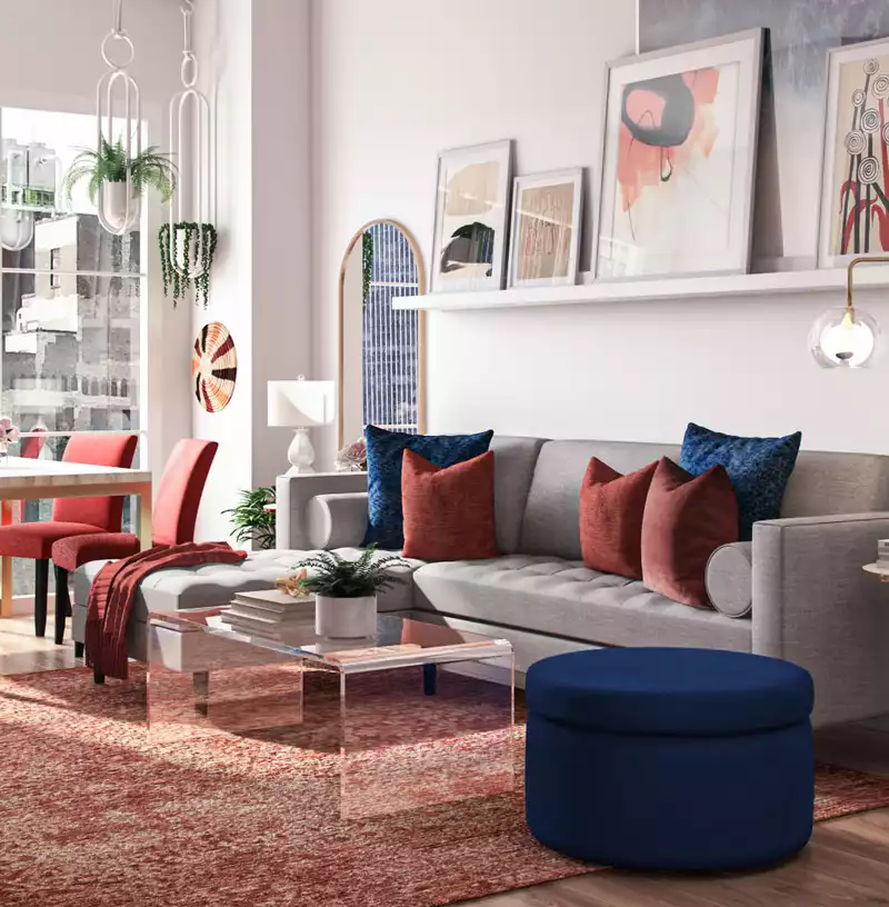 Modern, Eclectic, Glam Living Room Design by Havenly Interior Designer Kristin