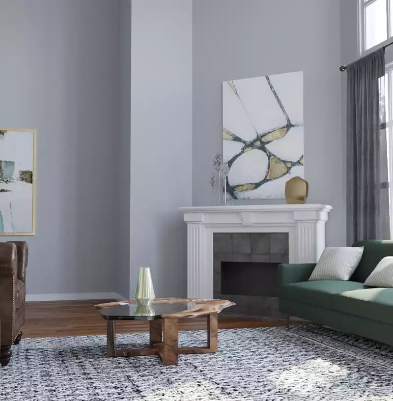 Transitional, Vintage Living Room Design by Havenly Interior Designer Megan