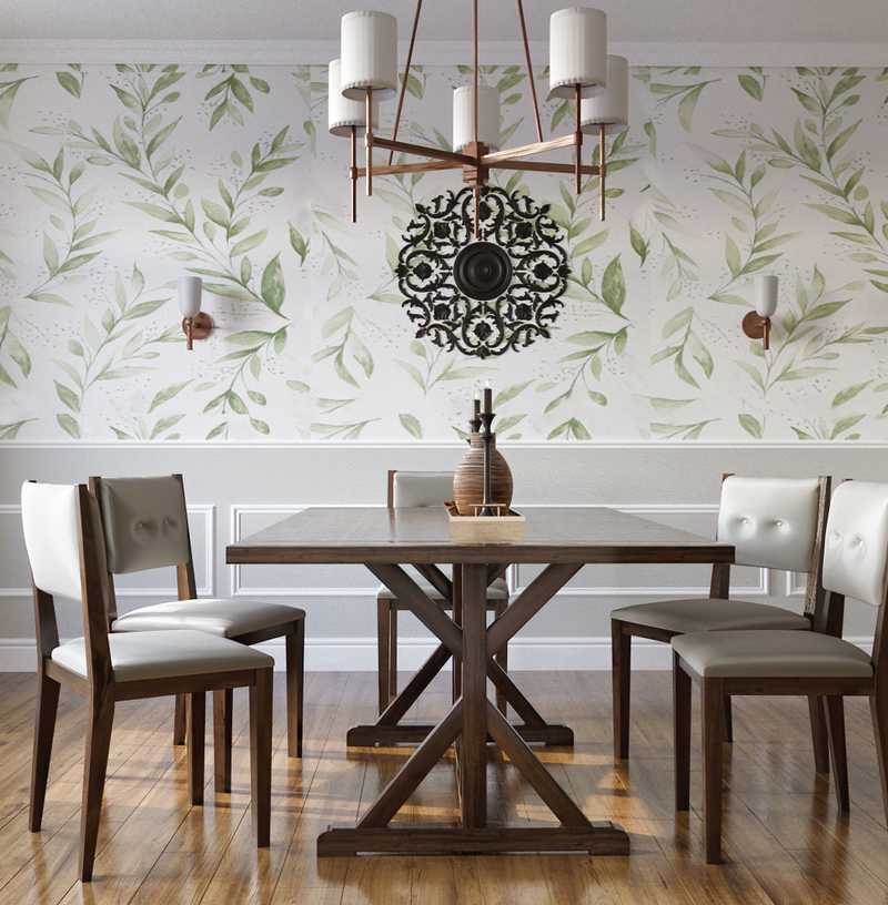 Bohemian, Farmhouse, Transitional Dining Room Design by Havenly Interior Designer Erin