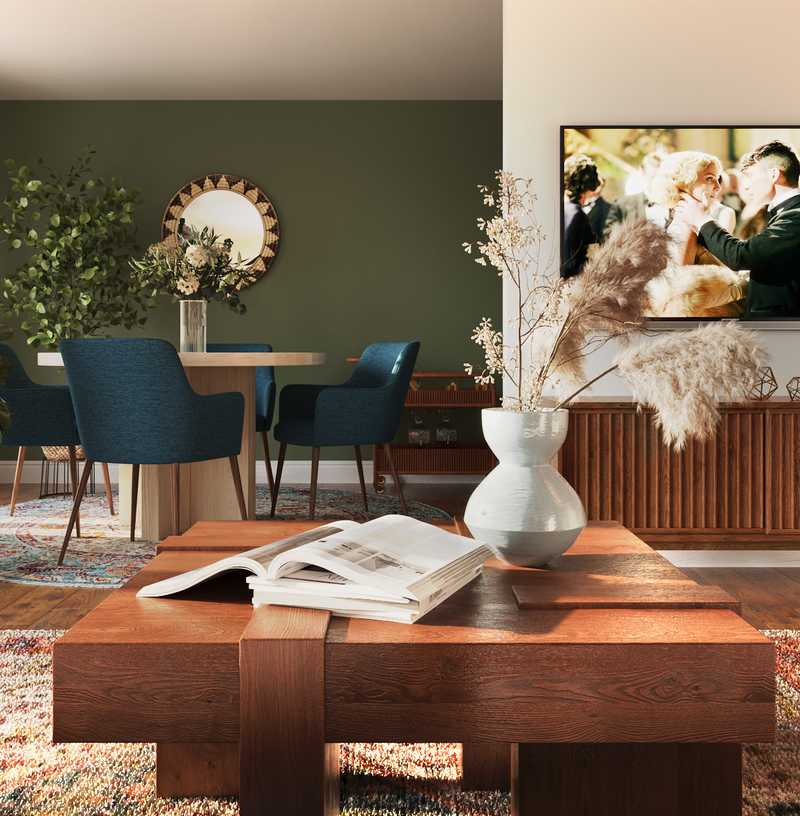 Traditional, Midcentury Modern Living Room Design by Havenly Interior Designer Ingrid