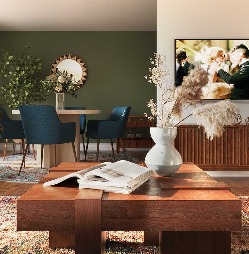 Traditional, Midcentury Modern Living Room Design by Havenly Interior Designer Ingrid