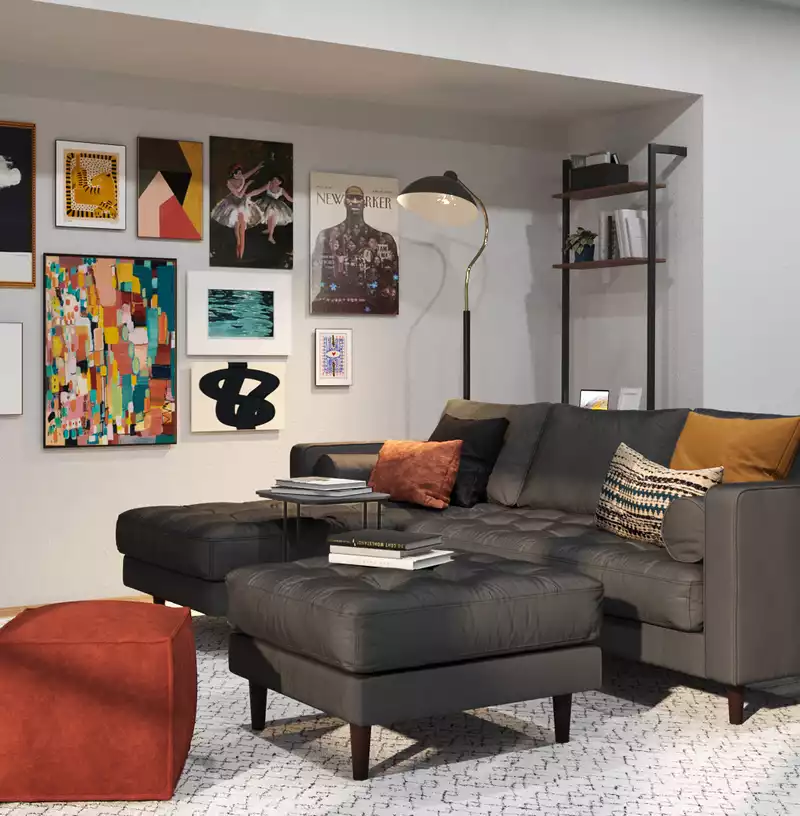 Modern, Industrial Living Room Design by Havenly Interior Designer Carla