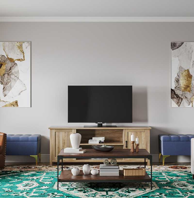 Bohemian, Farmhouse, Midcentury Modern, Scandinavian Living Room Design by Havenly Interior Designer Ingrid