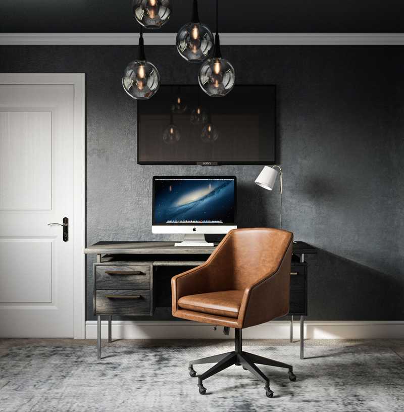 Classic, Industrial, Midcentury Modern Office Design by Havenly Interior Designer Karie