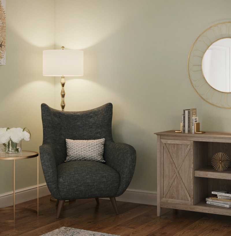 Glam, Farmhouse Office Design by Havenly Interior Designer Abby