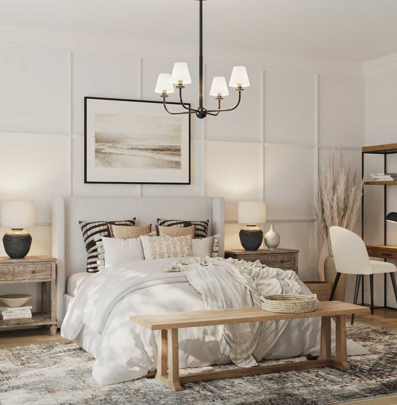 Modern, Coastal, Glam, Minimal, Preppy Bedroom Design by Havenly Interior Designer Amanda