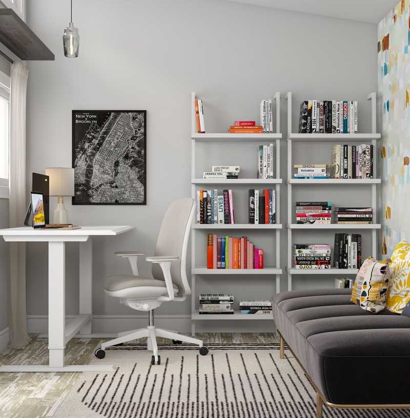 Modern, Bohemian, Midcentury Modern Office Design by Havenly Interior Designer Carla
