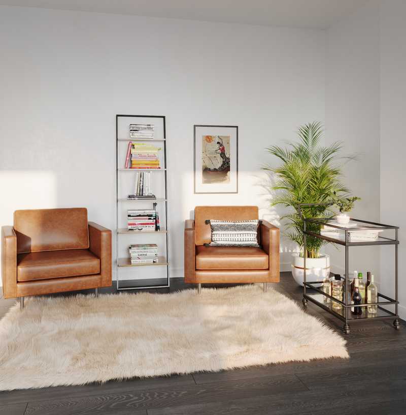 Global, Midcentury Modern Reading Room Design by Havenly Interior Designer Erin