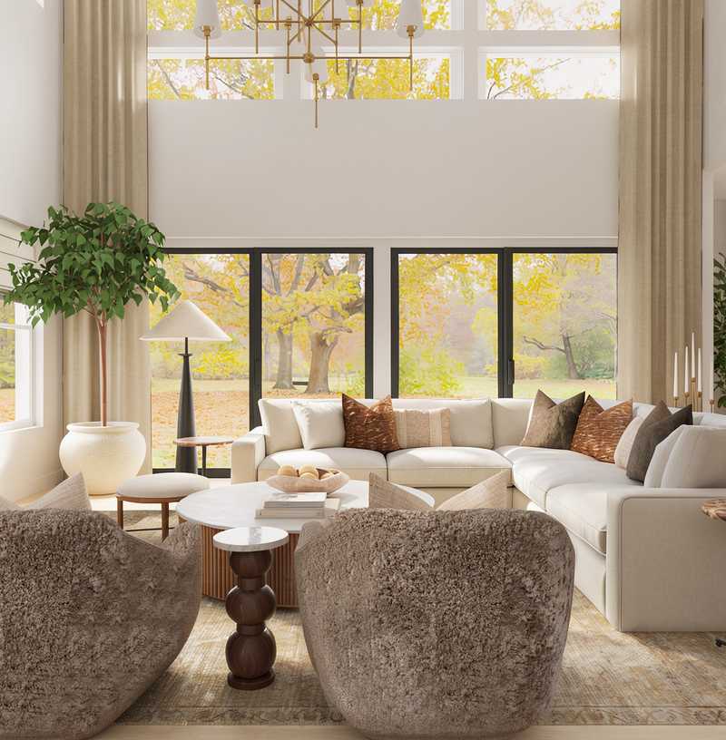 Modern, Bohemian, Farmhouse, Scandinavian, Inspired Modern, Contemporary Luxe, Organic Modern, Warm Transitional, New Classic Living Room Design by Havenly Interior Designer Anny