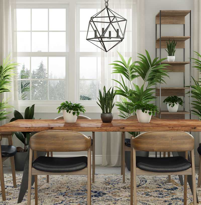 Bohemian, Farmhouse, Midcentury Modern Dining Room Design by Havenly Interior Designer Troyce