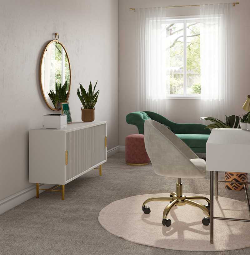 Bohemian, Midcentury Modern Bedroom Design by Havenly Interior Designer Kylie