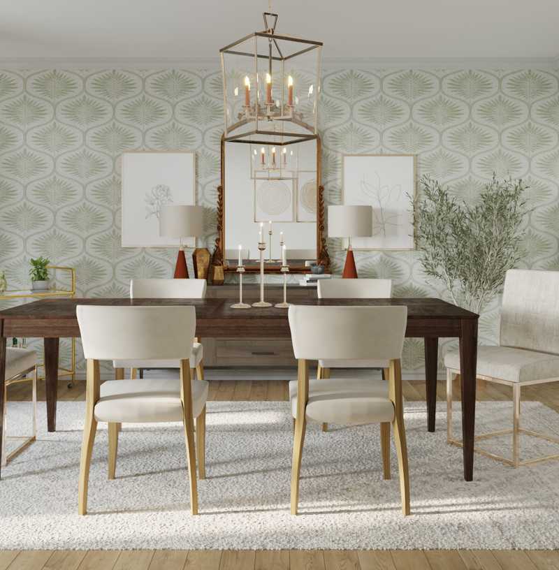 Contemporary, Glam, Transitional Dining Room Design by Havenly Interior Designer Devon