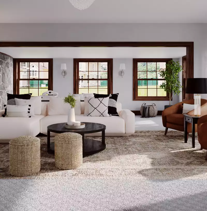Contemporary, Modern, Rustic, Midcentury Modern, Scandinavian Living Room Design by Havenly Interior Designer Lisa